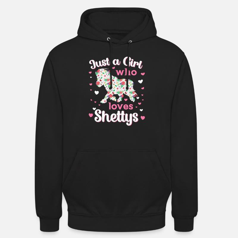 Juste une fille qui aime le cadeau de cheval de poney de Shetty - Sweat-shirt à capuche unisexe - noir