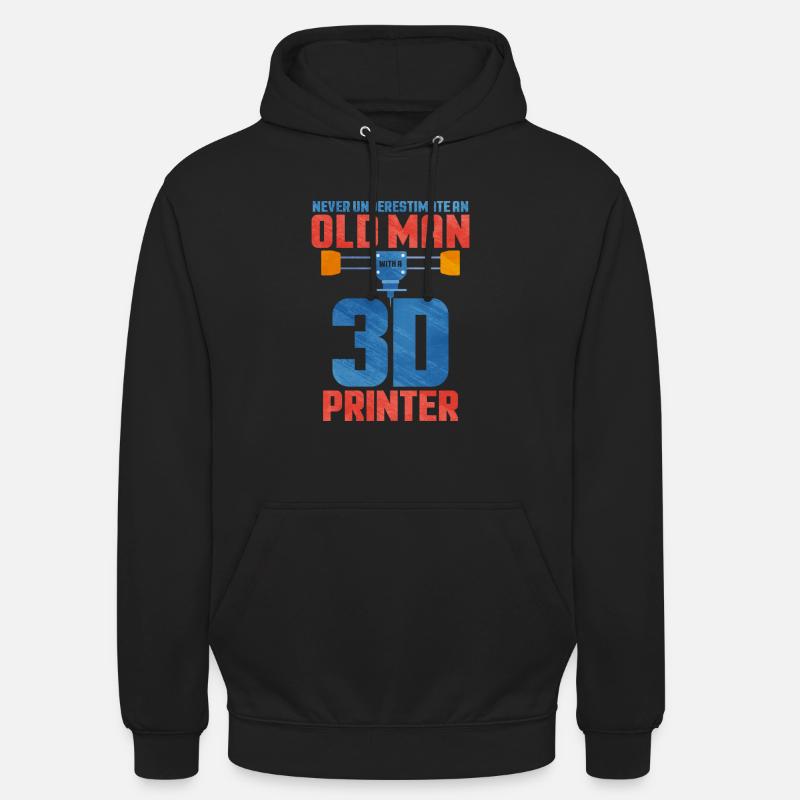 Impression 3D - Sweat-shirt à capuche unisexe - noir