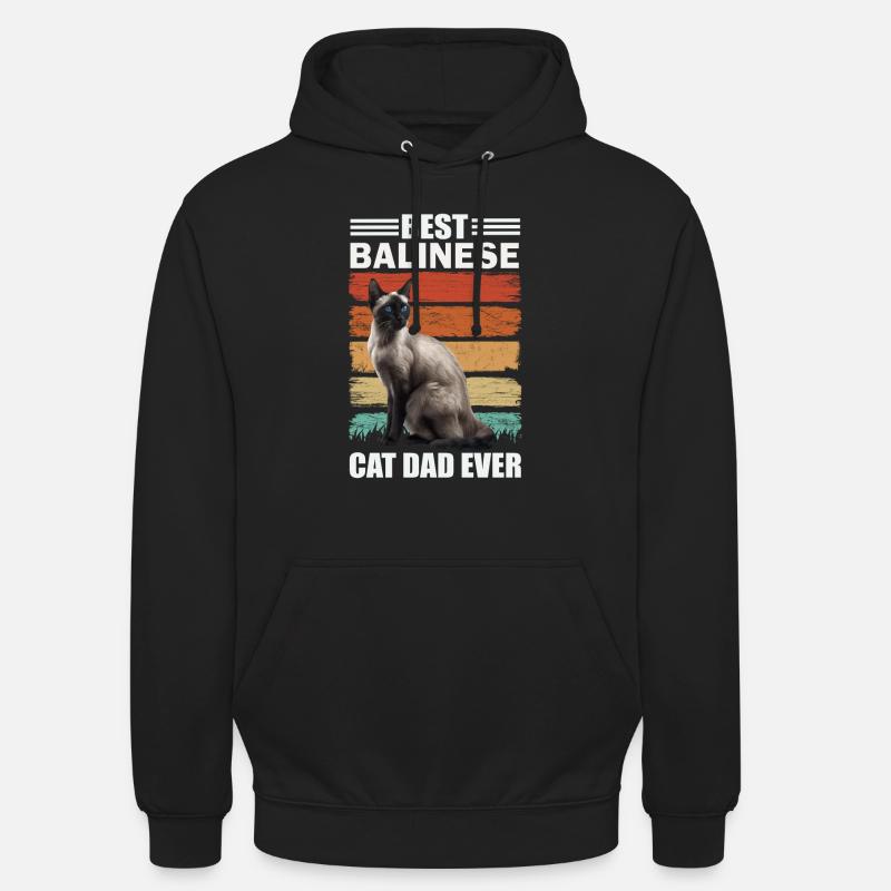 Papa chat balinais - Sweat-shirt à capuche unisexe - noir