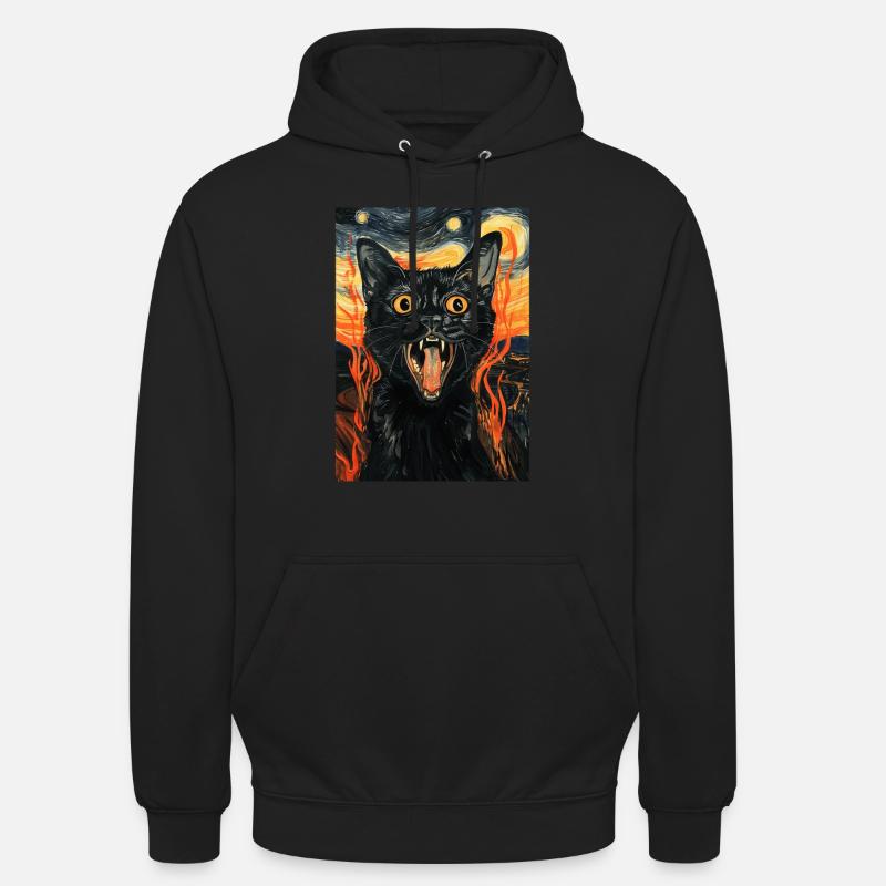 Chat - Sweat-shirt à capuche unisexe - noir