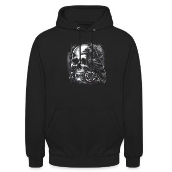 Schleier der Nacht - Unisex Hoodie - Schwarz - Vorne - Alina (178cm) & Michal (187cm)