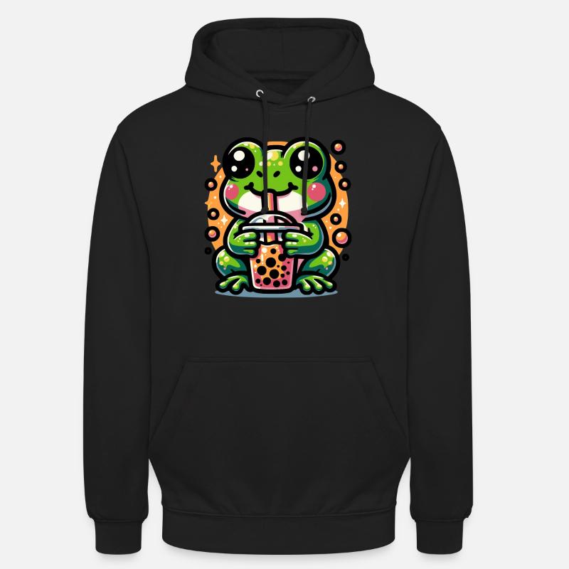 Bubble Tea Grenouille Boba Tea Kawaii Cadeau - Sweat-shirt à capuche unisexe - noir
