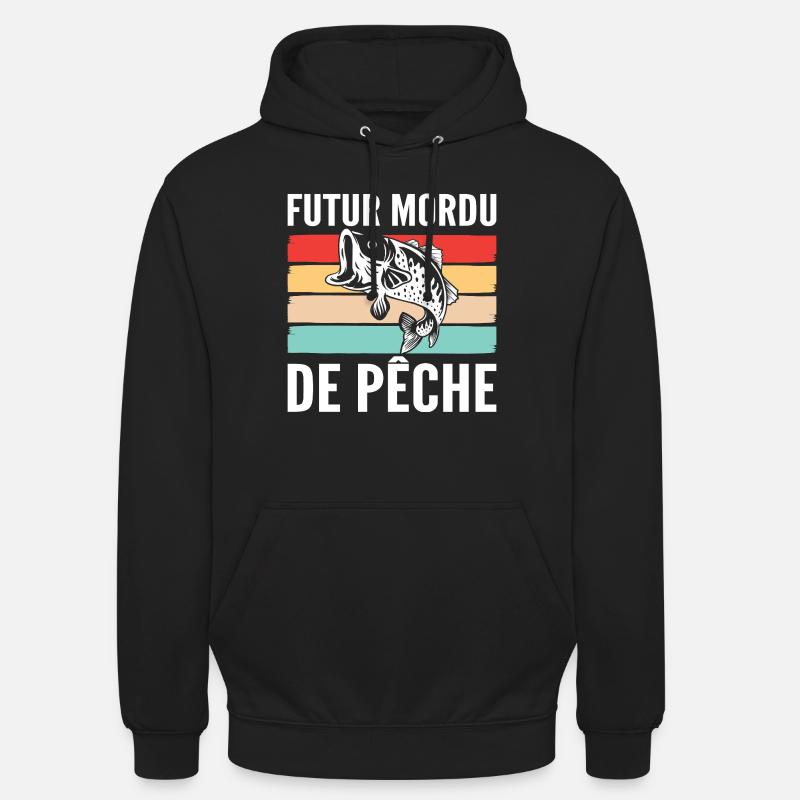 Mordu de Pêche pour bébé - Sweat-shirt à capuche unisexe - noir