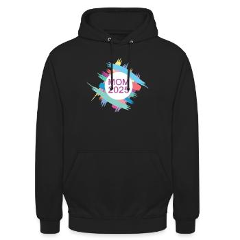 Mom 2025 Ich Werde Mama Neue Mutter Babyparty 25 - Unisex Hoodie - Schwarz - Vorne - Alina (178cm) & Michal (187cm)