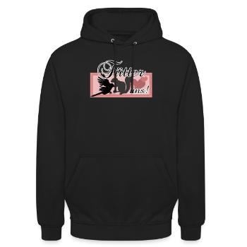 Füttern Wildtiere Tiere Eichhörnchen Vögel Spruch - Unisex Hoodie - Schwarz - Vorne - Alina (178cm) & Michal (187cm)