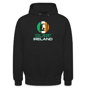 Surf Ireland - Irish Surf design - Unisex Hoodie - black - Front - Alina (178cm) & Michal (187cm)