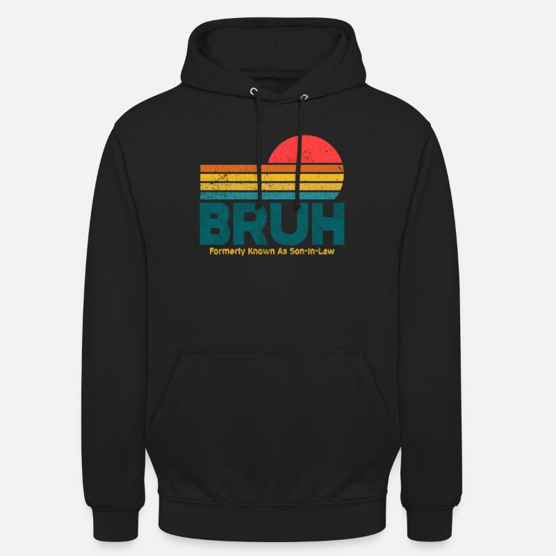 Bruh Sunset Retro Meme Design - Sweat-shirt à capuche unisexe - noir