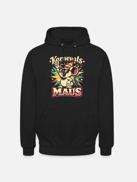 Karnevalsmaus Rock Musik Lustig Geschenk - Unisex Hoodie - Schwarz