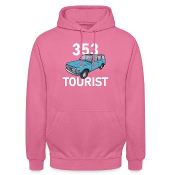 353 tourist - Sweat-shirt à capuche unisexe - rose - Devant - Alina (178cm) & Michal (187cm)