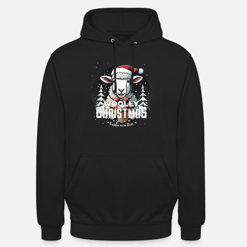 Mouton de Noël - Noël laineux - Sweat-shirt à capuche unisexe - noir