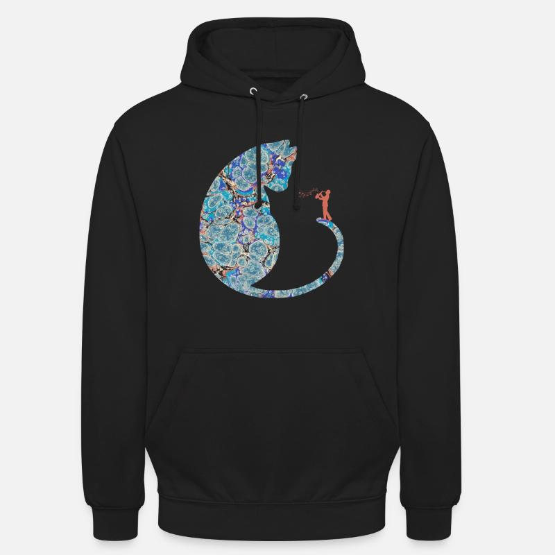 katze mit saxophon e 238 - Sweat-shirt à capuche unisexe - noir