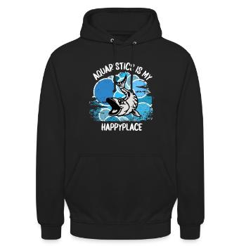 Aquarium Aquarists Fish Ornamental fish Aquaristics - Unisex Hoodie - black - Front - Alina (178cm) & Michal (187cm)
