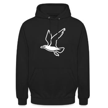 Möwe - Unisex Hoodie - Schwarz - Vorne - Alina (178cm) & Michal (187cm)