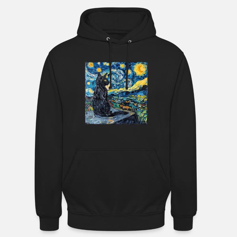 Chat, Motif De Chat - Sweat-shirt à capuche unisexe - noir