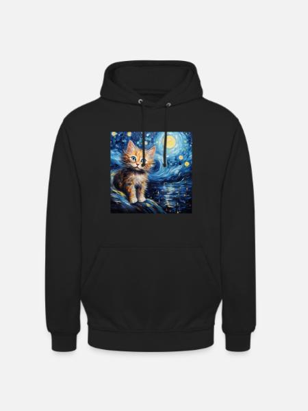 Chat, motif chat, cadeau - Sweat-shirt à capuche unisexe - noir