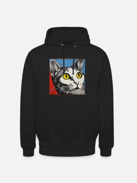 Cat, Cat Motif - Unisex Hoodie - black