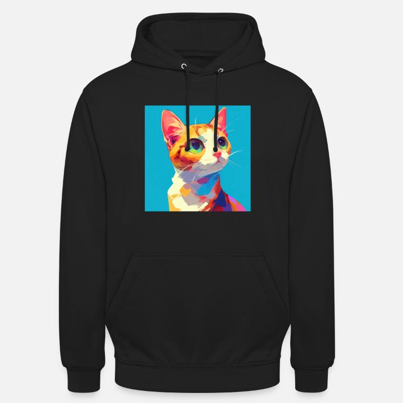 Chat, Motif De Chat - Sweat-shirt à capuche unisexe - noir