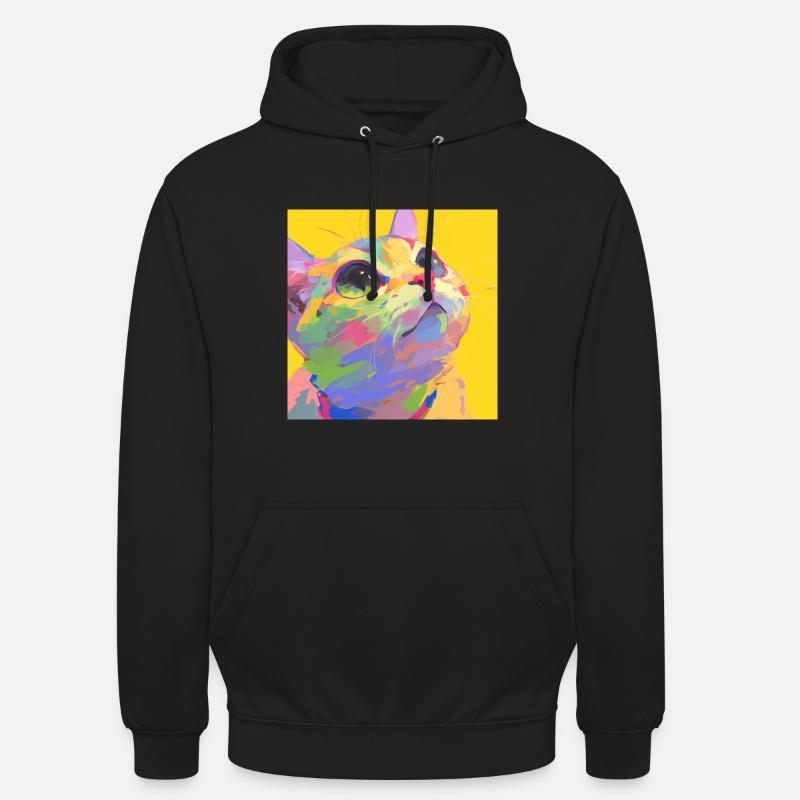 Chat, Motif De Chat - Sweat-shirt à capuche unisexe - noir