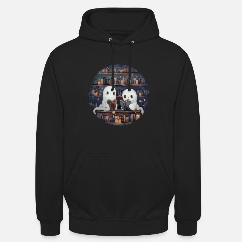 Ghosts, Reading, Book, Library, Halloween - Unisex Hoodie - black