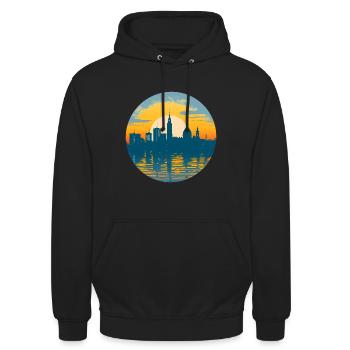 Potsdam Skyline - Unisex Hoodie - black - Front - Alina (178cm) & Michal (187cm)