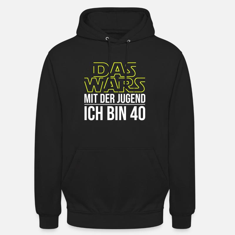 Das Wars mit der Jugend ich bin 40 - Unisex Hoodie - Schwarz