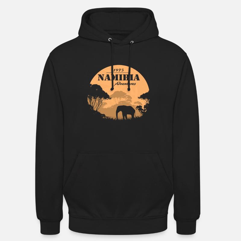 Namibia - Elefant - Unisex Hoodie - Schwarz
