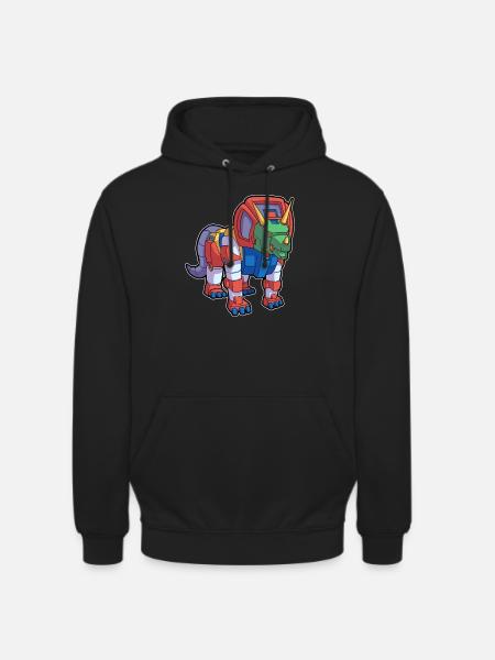 Triceratops robot dinosaur - Hættetrøje unisex - sort