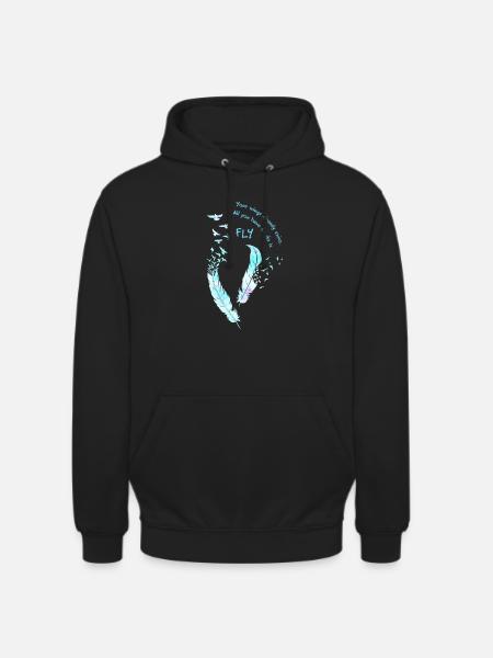 Fly Feather Plumage - Unisex Hoodie - black