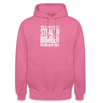 B-2 Stealth Bomber Aircraft Pilot Gift - Unisex Hoodie - pink - Front - Alina (178cm) & Michal (187cm)