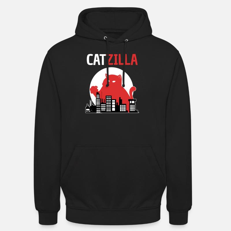 Katze Catzilla Japanisches Kätzchen - Unisex Hoodie - Schwarz