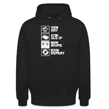 Anime Manga Japanisch - Unisex Hoodie - Schwarz - Vorne - Alina (178cm) & Michal (187cm)