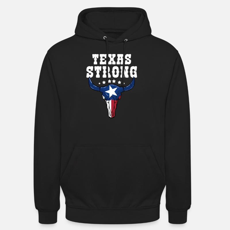 Longhorn Texas Drapeau - Sweat-shirt à capuche unisexe - noir