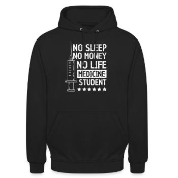 étudiant en médecine - Sweat-shirt à capuche unisexe - noir - Devant - Alina (178cm) & Michal (187cm)