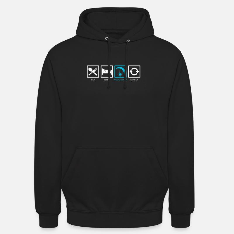 Eat Sleep Paramotor Repeat gift - Unisex Hoodie - black
