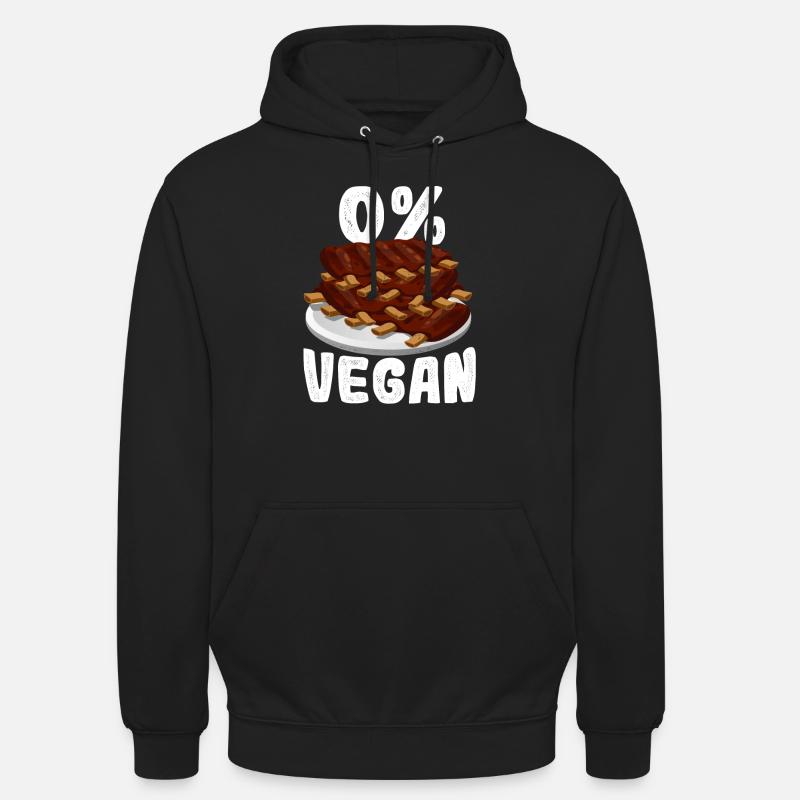 0% vegano per macellai e macellai - Felpa con cappuccio unisex - nero