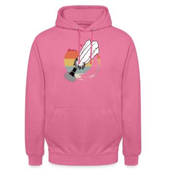 Indiaca Volleyball Retro Trendsport Südamerika - Unisex Hoodie - Pink - Vorne - Alina (178cm) & Michal (187cm)