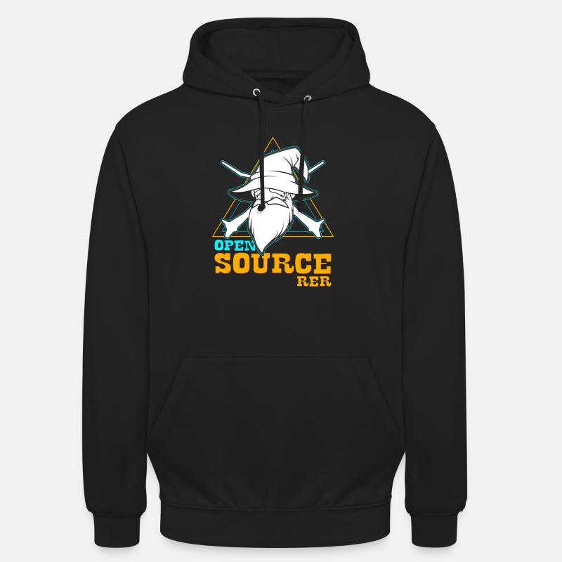 Open source - Sweat-shirt à capuche unisexe - noir