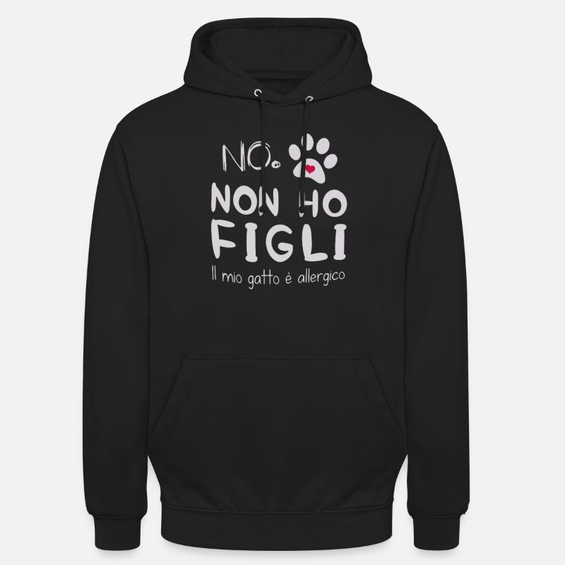 chat allergique blanc - Sweat-shirt à capuche unisexe - noir