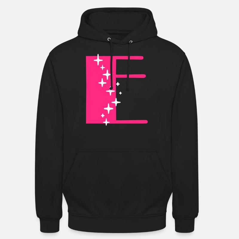 Buchstabe E Glitzer - Unisex Hoodie - Schwarz