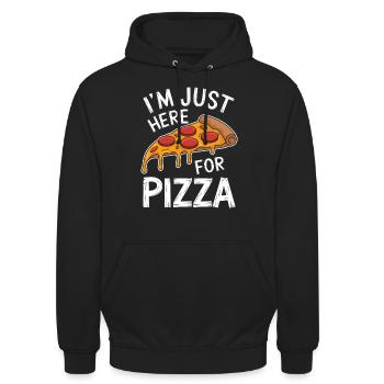 Pizza Spruch Witz Pizzeria Lustiges Pizza Geschenk - Unisex Hoodie - Schwarz - Vorne - Alina (178cm) & Michal (187cm)