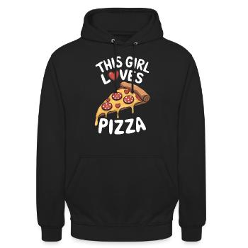 Pizza Spruch Witz Pizzeria Lustiges Pizza Geschenk - Unisex Hoodie - Schwarz - Vorne - Alina (178cm) & Michal (187cm)