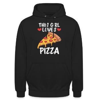 Pizza Spruch Witz Pizzeria Lustiges Pizza Geschenk - Unisex Hoodie - Schwarz - Vorne - Alina (178cm) & Michal (187cm)