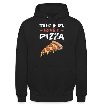 Pizza Spruch Witz Pizzeria Lustiges Pizza Geschenk - Unisex Hoodie - Schwarz - Vorne - Alina (178cm) & Michal (187cm)