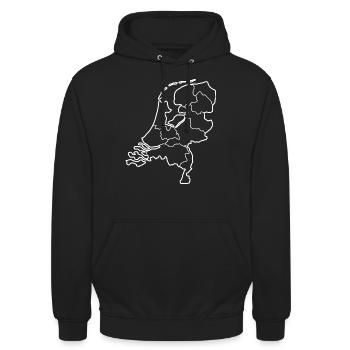 Carte des Pays-Bas avec tous les pays - Sweat-shirt à capuche unisexe - noir - Devant - Alina (178cm) & Michal (187cm)