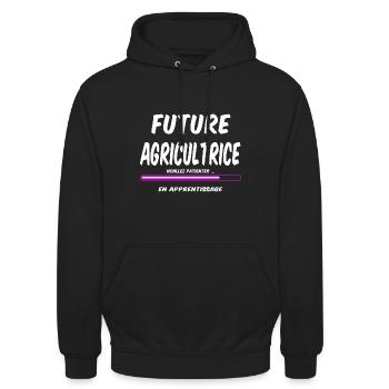 Future agricultrice - Sweat-shirt à capuche unisexe - noir - Devant - Alina (178cm) & Michal (187cm)
