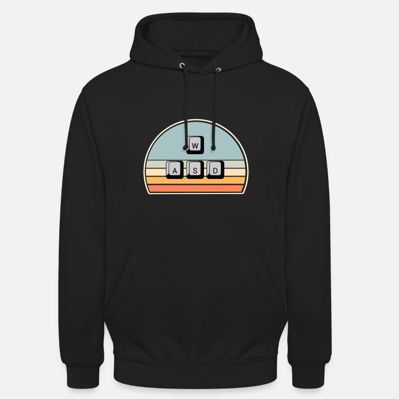 PC Gaming Keyboard Mouse WASD - Unisex Hoodie - Schwarz