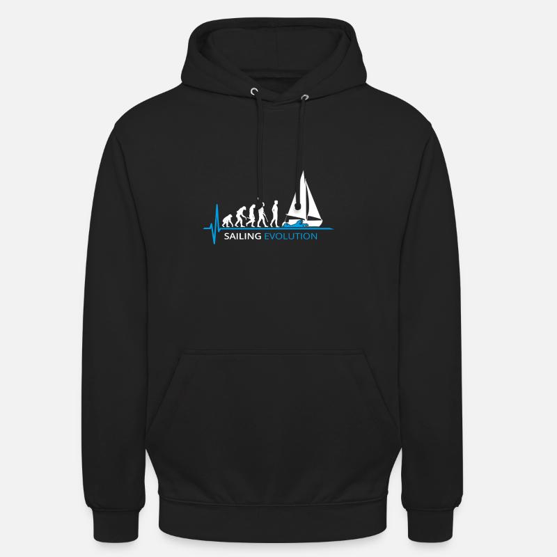 Sailing Evolution Sailboat Sailing - Unisex Hoodie - black