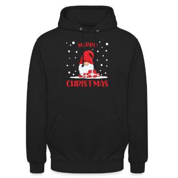 Weihnachten lustiger Weihnachtsmann Geschenkidee - Unisex Hoodie - Schwarz - Vorne - Alina (178cm) & Michal (187cm)