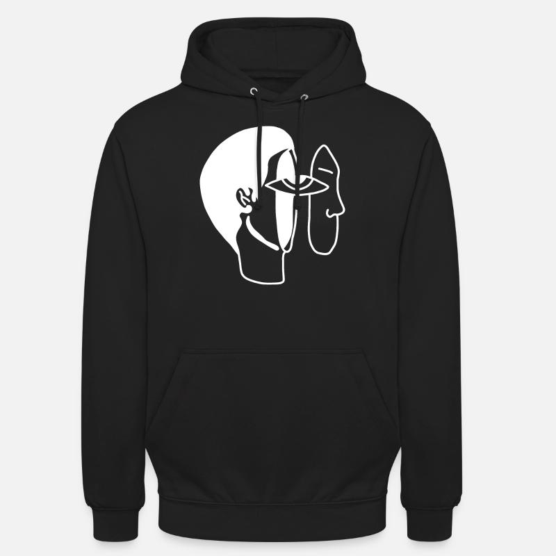 Art visage oeil - Sweat-shirt à capuche unisexe - noir