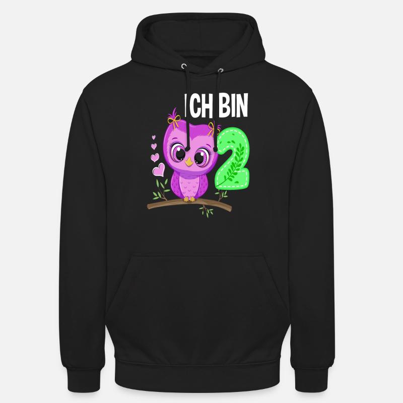 Ich Bin 2 Eule 2. Geburtstag Eulen Mädchen Unisex Hoodie